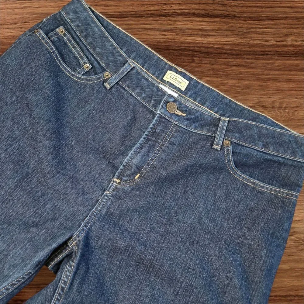 L.L. BEAN Dark Denim Long Shorts Plus Size